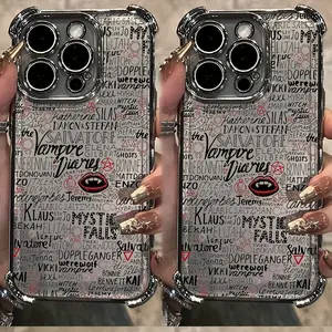 Graffiti The Vampire Diaries Damon Phone Case Suitable for iPhone 16, 15, 14, 13, 12, 11 Pro Max, X, XR, XS Max, 8, 48 Plus - Shockproof Transparent Soft Back Cover