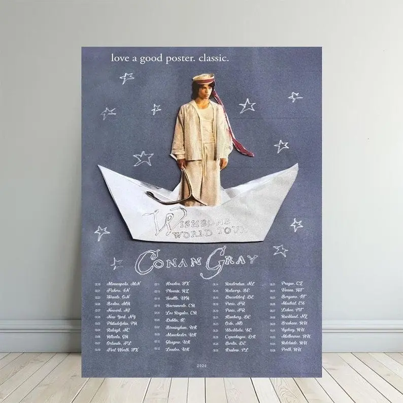 Conan Gray Wishbone World Tour 2026 Poster1 ( Unframe)