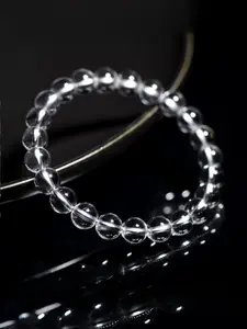 Natural Clear  Crystal Beaded Bracelet, Fashionable Jewelry for Women & Men, Trendy All-match & Exquisite Jewelry for Birthday Gift
