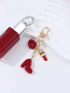 Simulated Lipstick Alloy Keychain, High-Heeled Design, Trendy Bag Accessory, Perfect Gift for Friends & Family, Unique Charm