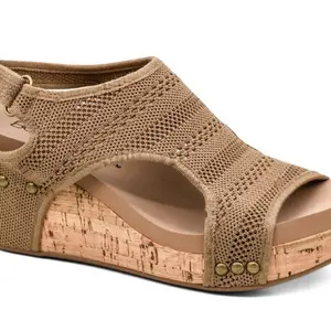 Corkys Footwear Natural Knit Carley Wedge Sandal - True to Size - Comfortable & Stylish Design