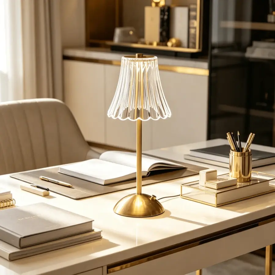 Gold Frame Rechargeable LED Crystal Table Lamp, 3 Color Temperatures Dimmable Touch Control, Compact Chic Dorm Decor Colorful Light for Wedding, Holiday Festive Home Supplies, Chic Decor, Colorful Lights