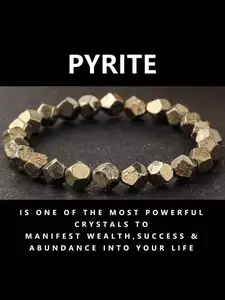 Pyrite and chalcopyrite wealth bracelet, handcrafted irregularly cut natural stone bracelet, unisex fortune-protecting energy accessory, high-quality bracelet, stackable bracelet