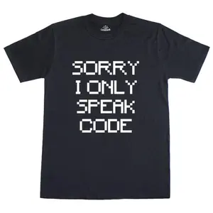 Women's programming and tech humor Graphic T-Shirt - Short Sleeve Crew Neck Regular Fit Casual Wear | Soft & Breathable Fabric, Durable Print, Everyday Comfort, Machine Washable, pixelated text design, minimalist and humorous casual wear for programmers