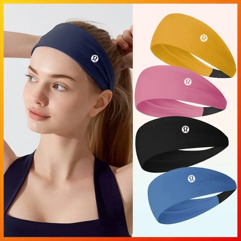 Women's Stretchy Athletic Headband - Moisture-Wicking Hairband for Gym & Running, Black Pink White Headband for Women