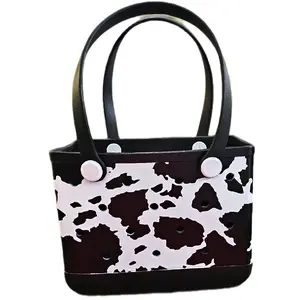 Small Black / Cow Print Tote Bag