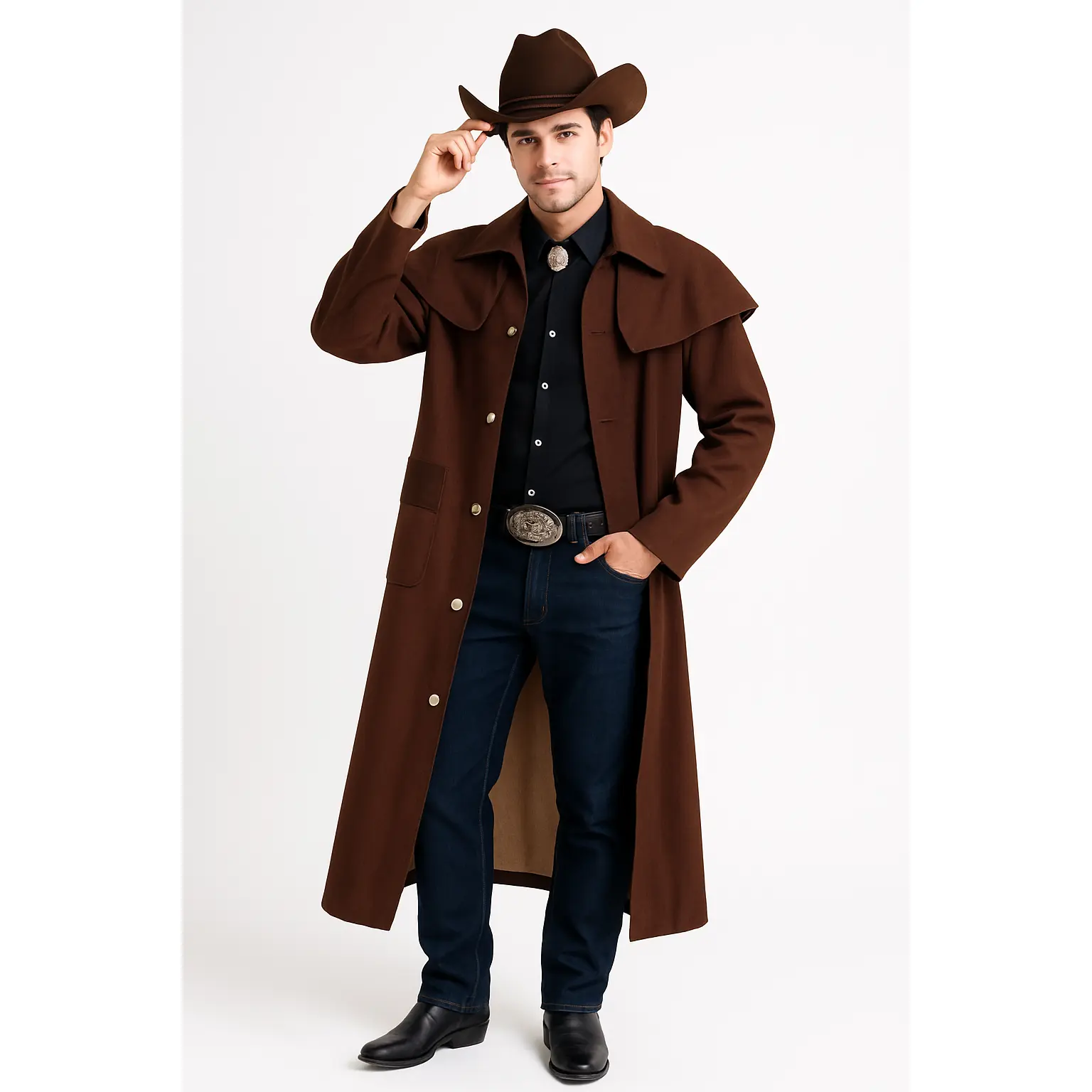 Men's Western Duster Costume Coat - Halloween Edition