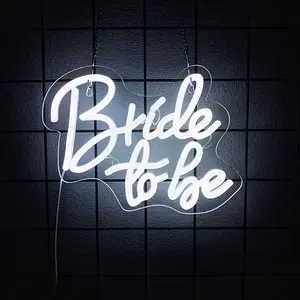 Bridal Neon Sign, White LED Neon Signage, USB Wedding Lighting, Suitable for Bridal Showers, Hen Parties, Engagement Party Backdrops