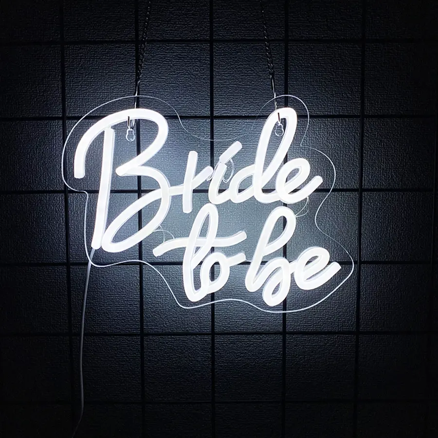 Bridal Neon Sign, White LED Neon Signage, USB Wedding Lighting, Suitable for Bridal Showers, Hen Parties, Engagement Party Backdrops