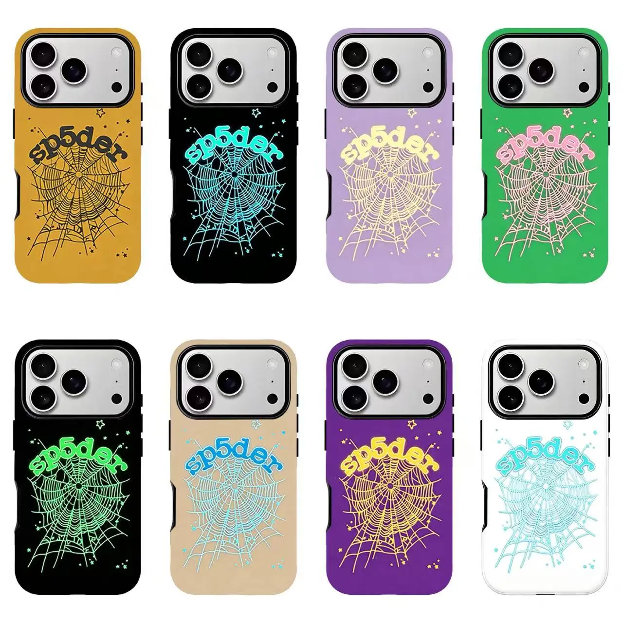 S-Sp5der Phone Case - Neon Graffiti Streetwear & Y2K Trend Protective Cover. Compatible with iPhone 11–17 Pro Max/Plus Series and Samsung Galaxy S23– Series. Drop-Resistant & Shockproof.