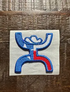Texas Flag Cowboy Embroidered Hat Patch