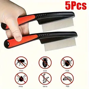 Stainless Steel Lice Comb, Hairdressing Household Hair Removal Comb, Anti-Lice and Flea Removal Comb