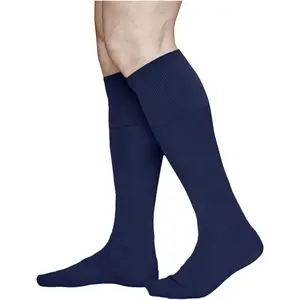 Men's 100% Cotton Dress Long Knee Socks (2 PAIRS) Thin Soft Lightweight