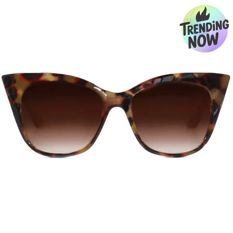Sustainable Venice - Tortoise Shell Sunglasses with Faded Brown Lenses Hand-assembled Imported One Size Includes Free Carrying Case & Cleaning Cloth