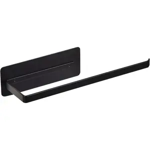 Magnetic Paper Towel Holder, Black Heavy Duty Towel Bar Rack with Strong Magnet Backing, 12”(L) x 3”(H), for Refrigerator BBQ Grills Griddles Toolbox RVs Tailgates, Fit All US Paper Roll