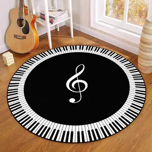 Music Note Pattern Floor Mat, Non-slip Soft Floor Carpet, Decorative Area Rug for Home Living Room Bedroom, Music Room Decor