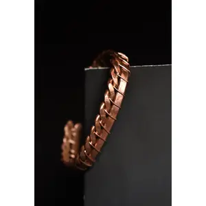 Anchored Spiral Orbit- Copper Half Cuff Bangles