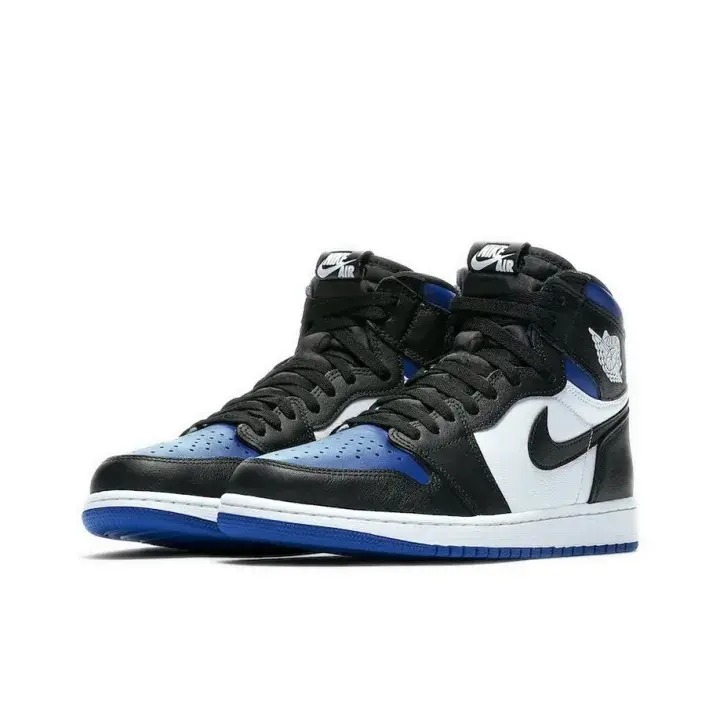 Black White Royal Blue High Cut Casual Skate Sneakers Hip‑Hop Street Style, Brand New Sealed With Original Shoe Box, Non‑Slip Rubber Sole Outdoor Footwear