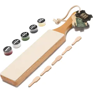 Leather Strop for  Sharpening with Polishing Compound - Double Sided Stropping Leather - Stropping Kit:  Strop and Stropping Compound for  Carving and Woodworking
