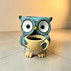 Cute Owl Resin Planter for Succulents, Office Desk Indoor Decor, Plant Pot, Stylish Home Decoration, Perfect for Any Room