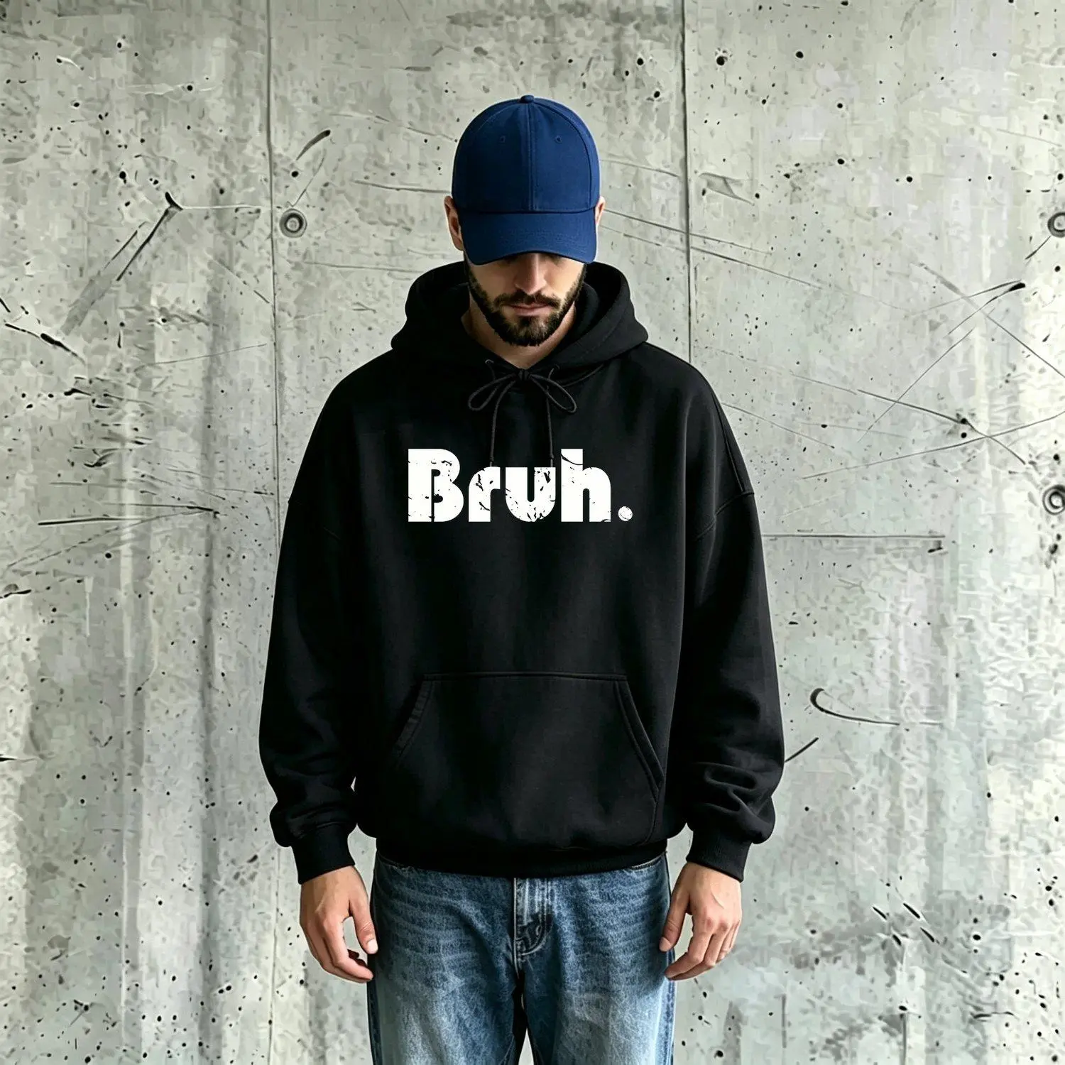 Bruh Meme Funny Saying Brother Greeting Teens Casual Pullover Hoodie Long Sleeve Men’s Comfortable Streetwear Style