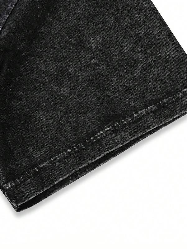 Jesus Thorn Crown Wash Pattern T-shirt - Retro Christian Faith Street Wear Oversized T-shirt, Religious Pattern T-shirt, Faith Clothing, Valentine's Day Gift Round Neck Hoodie Hoodie Suitable for Gift Giving