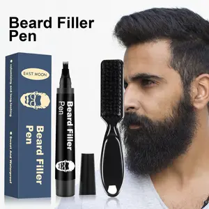 Men's Beard Filling Pen with Honey Wax, Vitamin A-Infused Hair Styling Tool - Refillable, Removable, Easy-to-Use for Thick Beard & Hairline Enhancement