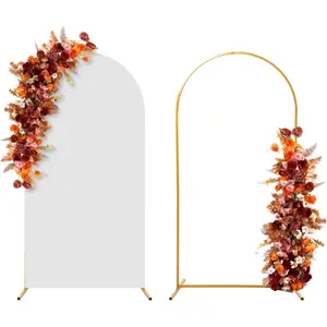 7.2FT Wedding Arch Backdrop Stand and Cover Set, White Zipper Backdrop Cover for Parties Birthday Baby Shower Graduation Decoration Easy to Install and Carry