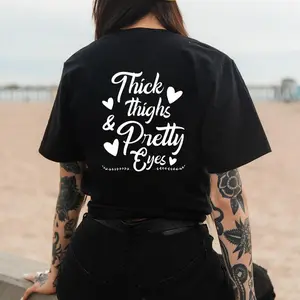 Pretty Eyes & Thick Thighs Women’s Tee – Empowering Body Positive Shirt