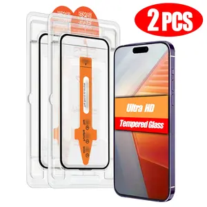 2 Pack HD Clear Tempered Glass Screen Protector for iPhone 11-16 Series, Anti-Fingerprint & Scratch Resistant, Easy Installation Cellphone Accessories