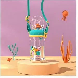 Drinking Cup with Squirt - 2023 New Cute Spray Cup, BPA Free Leak Straw Cup Sippy Cups Kids Non Spill Bottle Weighted Straw Cups (350ml/Green)