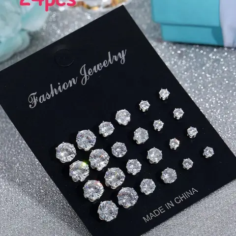 Fashionable Rhinestone Decorated Earrings Set, Fashion Jewelry for Party, Everyday Accessory, Trendy All-match & Exquisite Jewelry for Birthday Gift, Ear Studs, Fashionable Jewelry Accessories, Stylish Jewelry