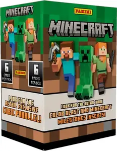 Panini 2024 Minecraft Blaster Box - 6 Packs with 6 Cards Per Pack, Look for Retail Exclusive Cubic Parallel & Ultra-Rare Color Blast Inserts