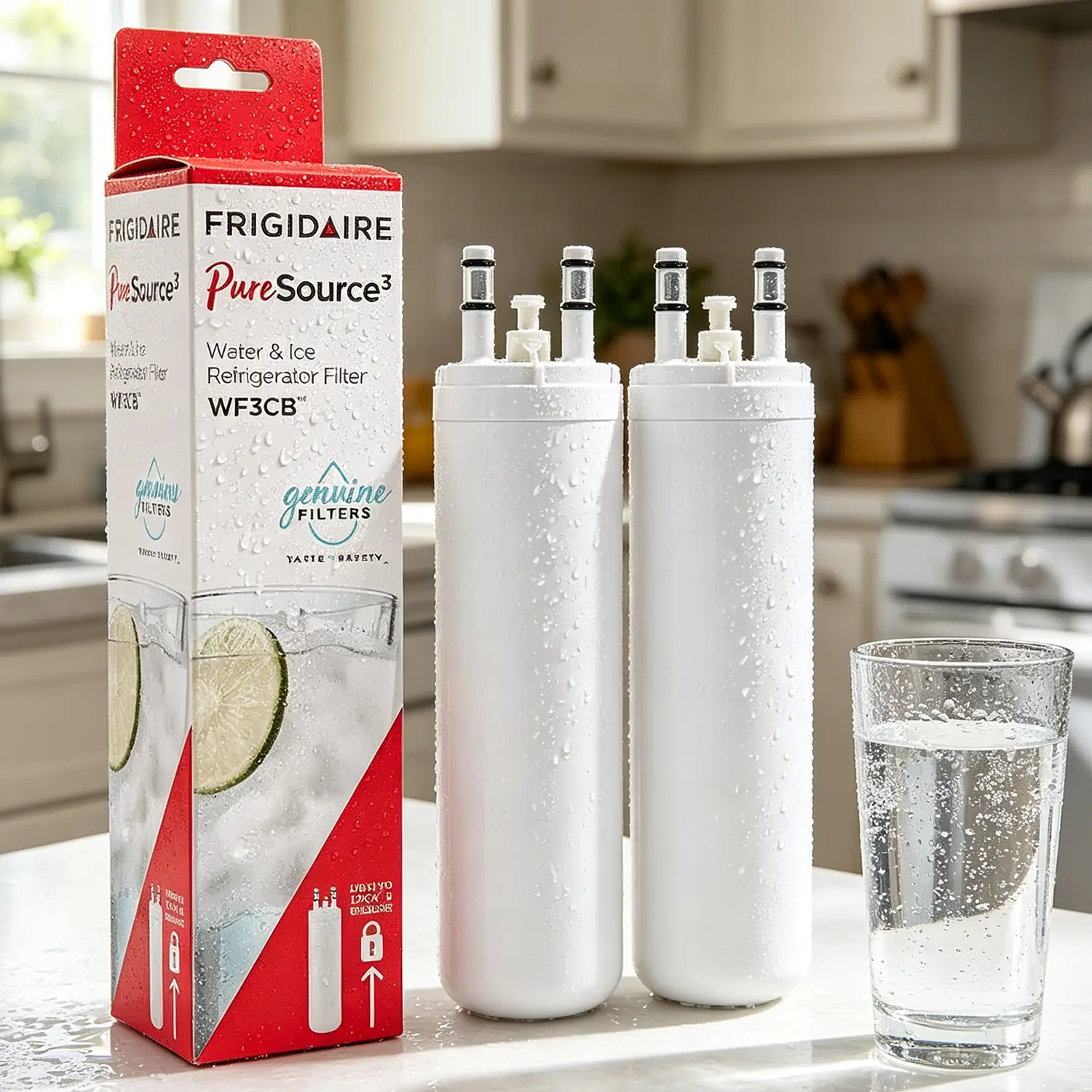 WF3CB Water Filter Replacement - Compatible with Frigidaire WF3CB, PureSource 3, 706465, 242086201, 242069601, PS3412266, AP4567491 Water Filter Replacement, Height 9 Inches