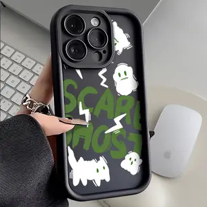 Halloween Cute Ghost Spooky  for iPhone Samsung Galaxy cases 16Pro Max 16 14 13 12 11 XR XS Plus E S25 S24 S22 S23 Phone Case Soft TPU BumperDrop Protaection Rugged Durable Back Cover for Girl gifts.