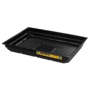 Justrite 28717 EcoPolyBlend Spill Tray 47.5" x 23", Black