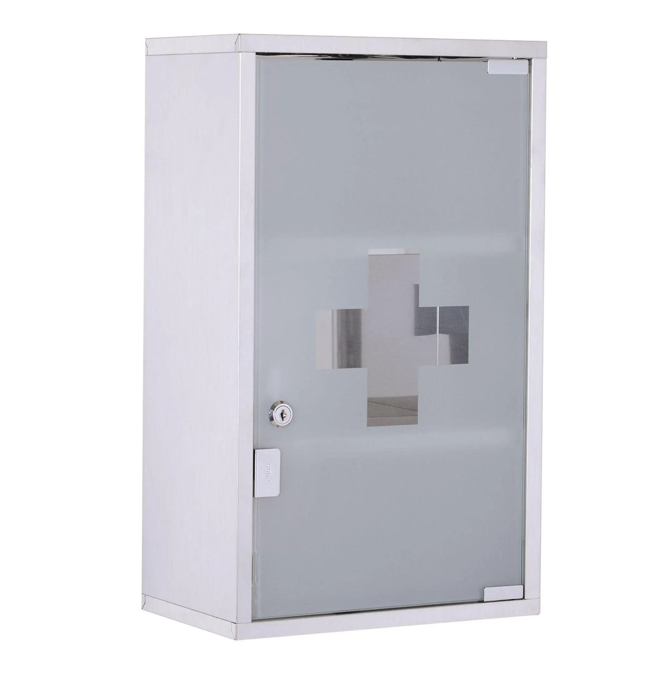 Medicine Cabinet Lockable 12x20", Stainless Steel, 3 Tier - Bathroom Storage, Secure Medical Cabinet with Key, Adjustable Shelves default