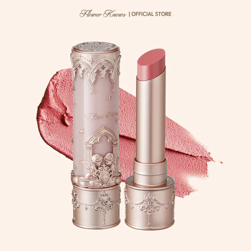 Flower Knows Little Angel Collection Matte Lipstick, Silicone-Infused Velvety Lip Mud with Intense Pigmentation and a Soft, Smooth Finish, Conceal Lip Lines, #sohochic, Ideal for Christmas gift, Black Friday
