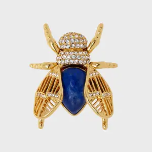 Giant gem bug brooch, lapis lazuli
