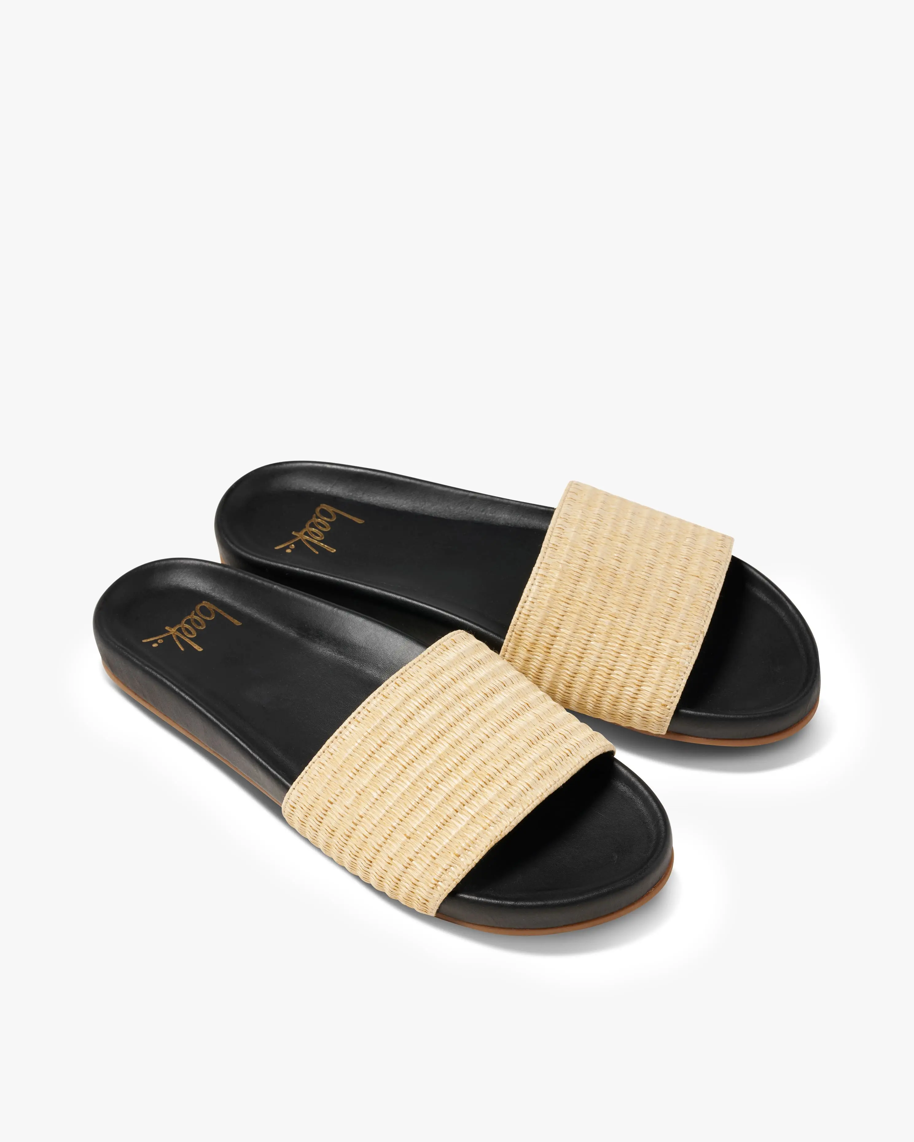 Beek GALLITO RAFFIA Black Women's Casual Slip-On Sandal