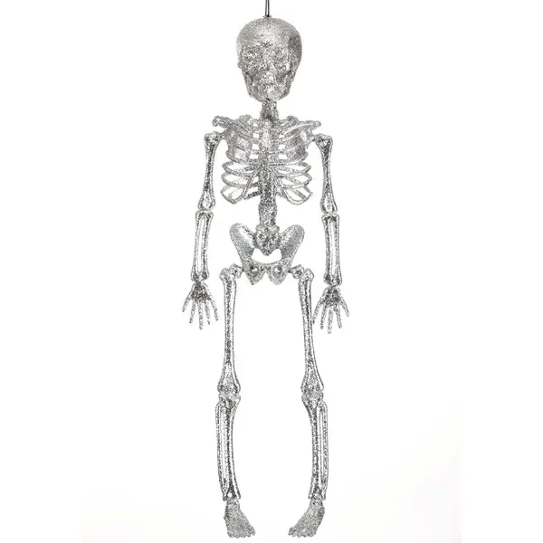 Silver Glitter Skeleton Decoration