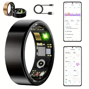Smart Ring for Women and Men - Fitness & Activity Tracker with Pedometer, Calories Burned, Distance, Sleep Monitoring, and Exercise Tracking - IP68 Waterproof, Compatible with for iphone & Android - Ideal Christmas Gift for Loved Ones