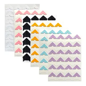 Photo Mounting Corners, 6 Sheets Self Adhesive Paper Sticker, DIY Scrapbook Album Diary Personal Organizer Notebook Decorative Sticker, Frames, Decoration, Home Decor Accessory