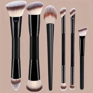 6-Piece Professional Makeup Brush Set, Versatile Face and Eye Brushes with Fibers, Blush, Contour, Concealer & Eyeshadow Tools, Makeup Brushes Kits
