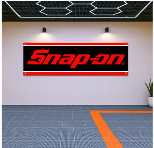 Snap-on Flag Banner 71x24" – Garage Wall Decor, Shop Tapestry, Mechanic Gift, Tool Brand Art for Man Cave or Auto Repair Fans