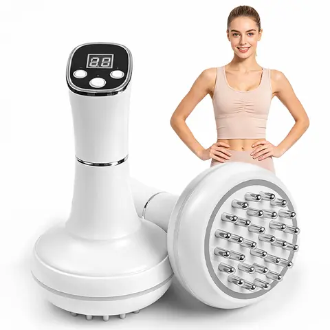 Wireless Electric Massage Brush - Red Light Heating, Vibration, Scraping Functions, 3000mAh, Adjustable Settings, Compact Portable Spa for Back and Neck Care, Shoulder Pain Relief, White Student Gift AedwdpeFull Body Electric Lymphatic Massager