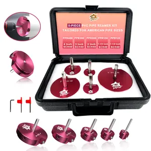 5 Pcs PVC Pipe Reamer Kit Aluminum PVC Fitting Saver, Plumbing tools for SCH40