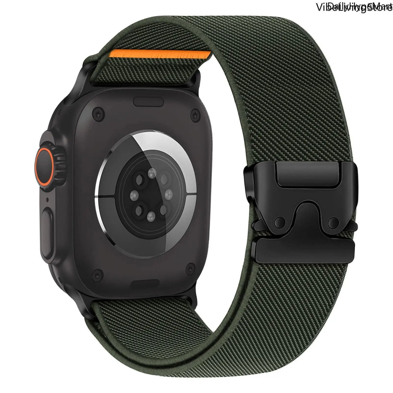 Adjustable Titanium Parachute Buckle Nylon Watch Band, Stretchy Solo Loop Wearable Tech Accessory for Apple Watch, Fashion Accessories