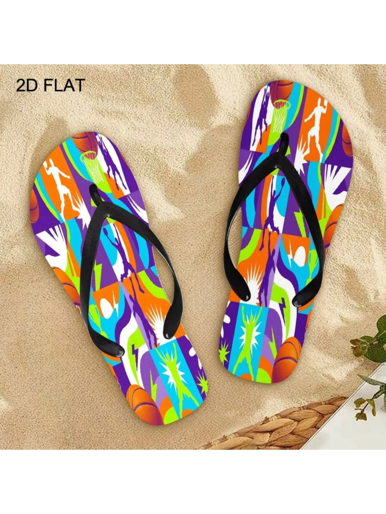 Women's Basketball - Themed Flip - Flops, Retro Playful Style, Multiple Colors & Sizes Available, Comfortable for Daily Wear, Stylish for Summer Beach & Streetwear, Women Shoes