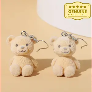 1 pair of bear-shaped drop earrings, extremely cute and fashionable, suitable as a souvenir gift for friends and lovers